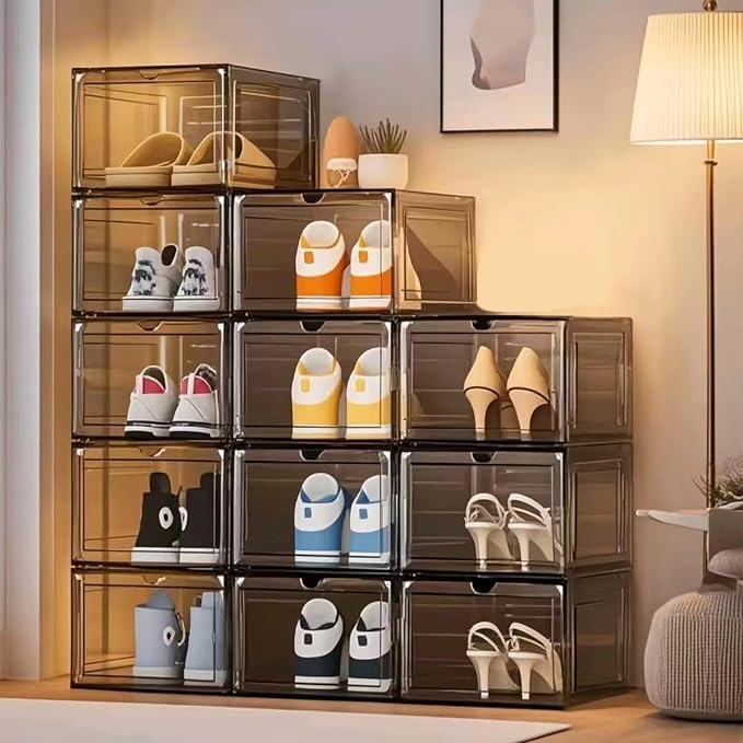 8 Pack Shoes Box Display Case Thicken Shoe Organizer Stackable Boxes - Image 3