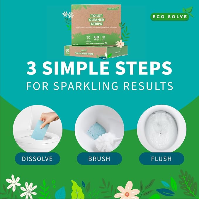 Toilet Bowl Cleaner Strips, Eco-friendly, Septic Safe, Removes Odors & Stains - Image 2