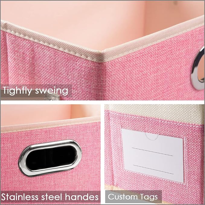 PRANDOM Fodable Storage Bins for Closet Decorative Fabric Storage Baskets Cubes - Image 3