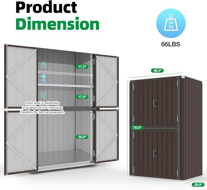 AECOJOY Outdoor Storage Cabinet Waterproof - Image 6
