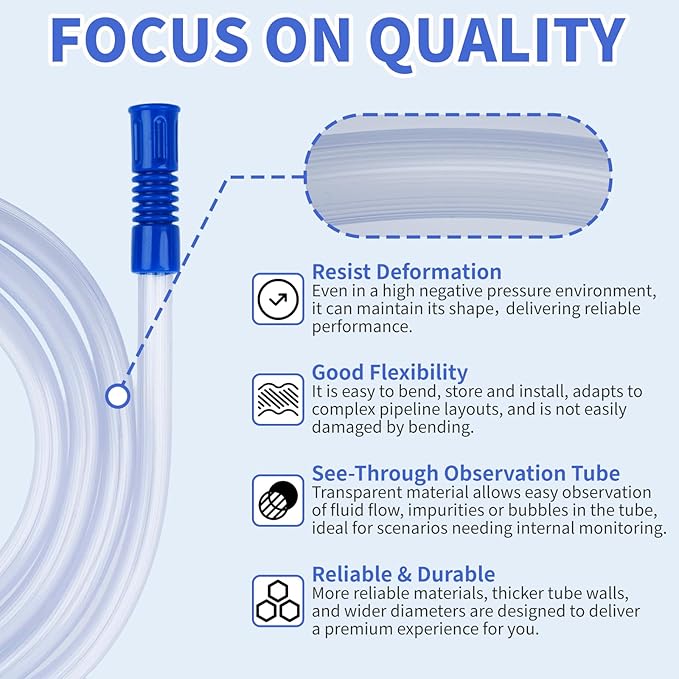 3 PCS 71" Suction Tubing Hoses Extended Suction Connection Tube - Image 4
