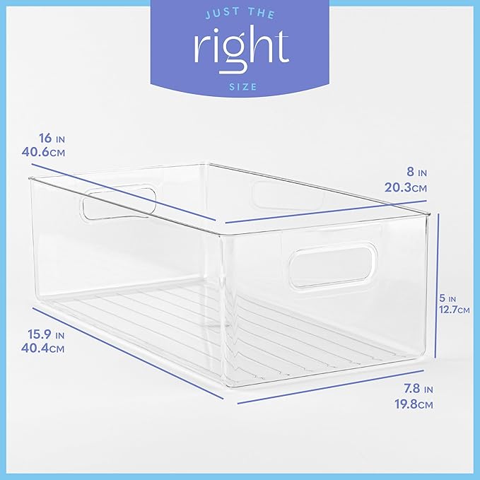 Plastic Food Storage 6 Pack Clear Container Bin - Image 3
