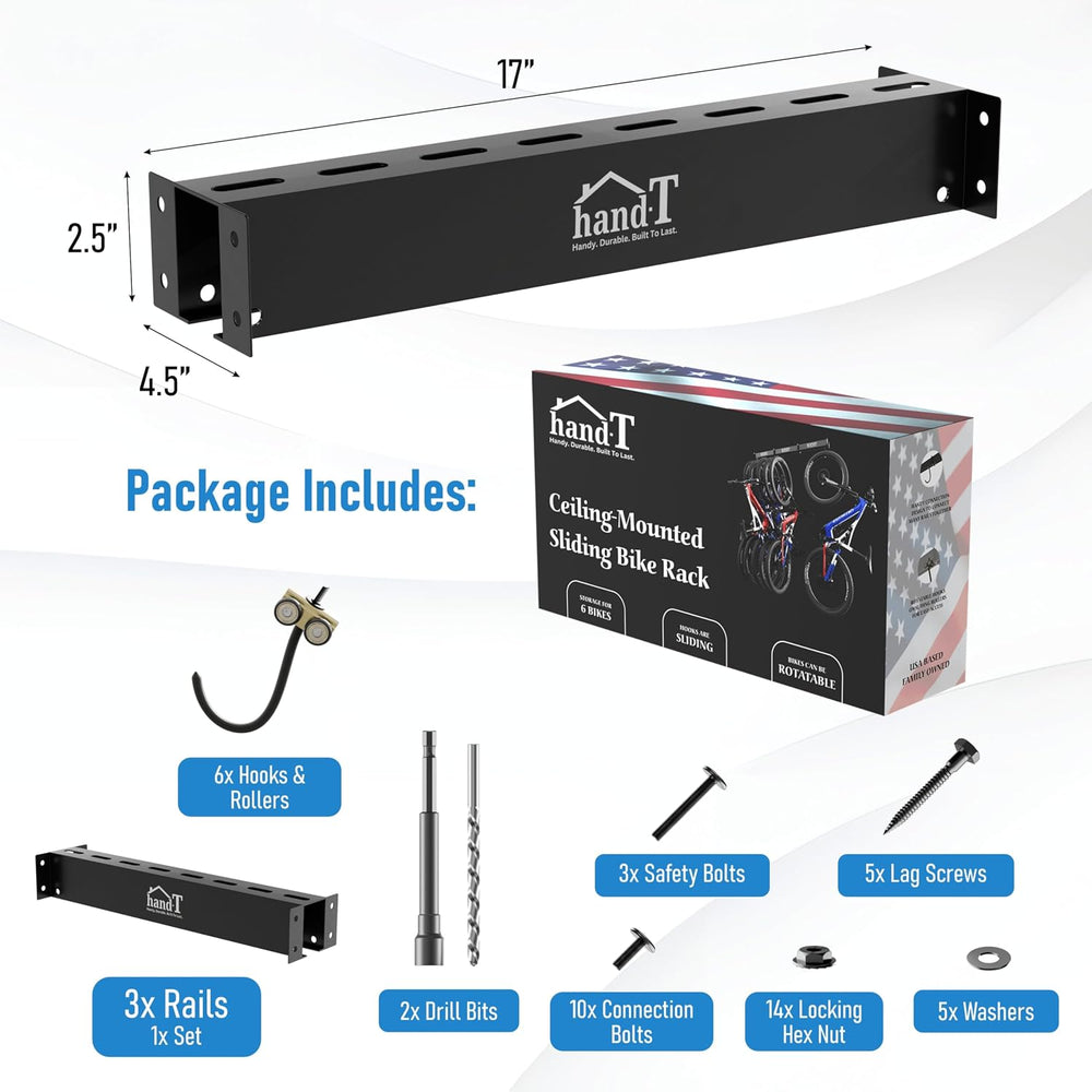 USA Based Ceiling Bike Rack Garage Storage Mount, Bicycle Hanger For Up To 6 ...