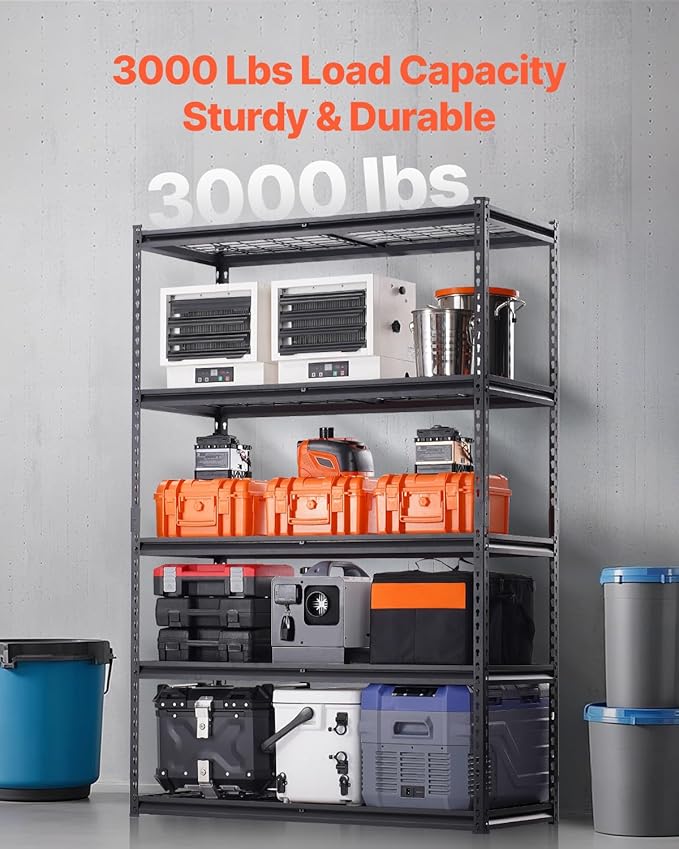 VEVOR Storage Shelves, 3000 lbs, 5 Tier Heavy Duty Garage Shelving, - Image 4