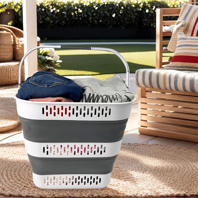 SAMMART 40L Collapsible Plastic Laundry Basket - Image 3