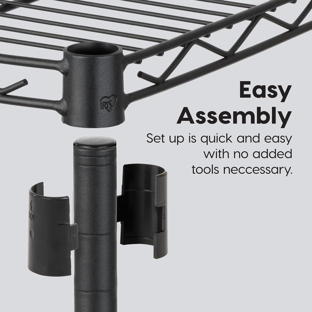 IRIS USA, Inc. 4-Tier Adjustable Heavy Duty Steel Storage Rack with Removable...
