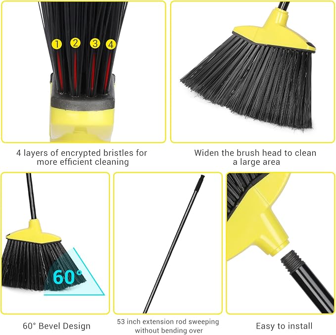 WILLBOND 20 Pcs Heavy Duty Broom Outdoor Indoor Commercial Angle Brooms Bulk - Image 3