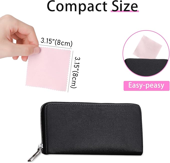 CATIFLIN 100pcs Jewelry Cleaning Cloth, Small Jewelry Polishing Cloth - Image 3