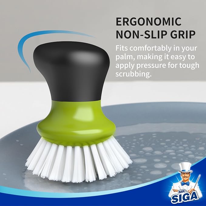 MR.SIGA Dish Scrub Brush, Palm Brush Dish Scrubber - Image 3