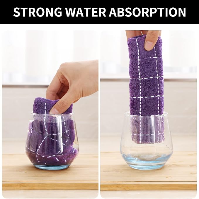 Homaxy 100% Cotton Terry Kitchen Dish Cloths, Ultra Soft and Absorbent Dish - Image 3