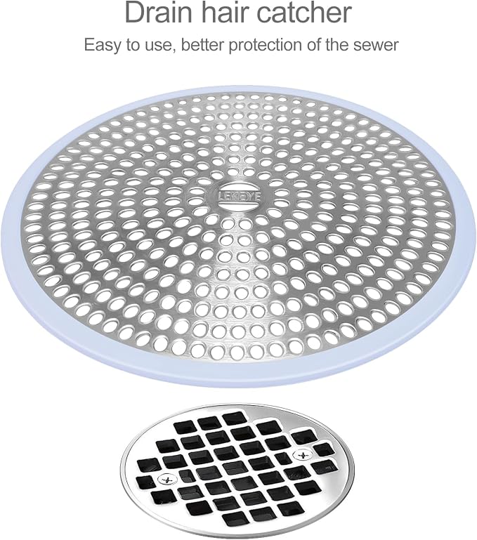 LEKEYE Shower Drain Hair Catcher | Strainer | Shower Stall Drain Cover | - Image 2