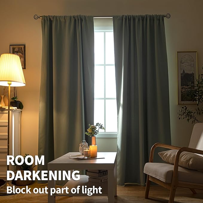 BGment Sage Green Blackout Curtains 40 Inches Long - Image 6