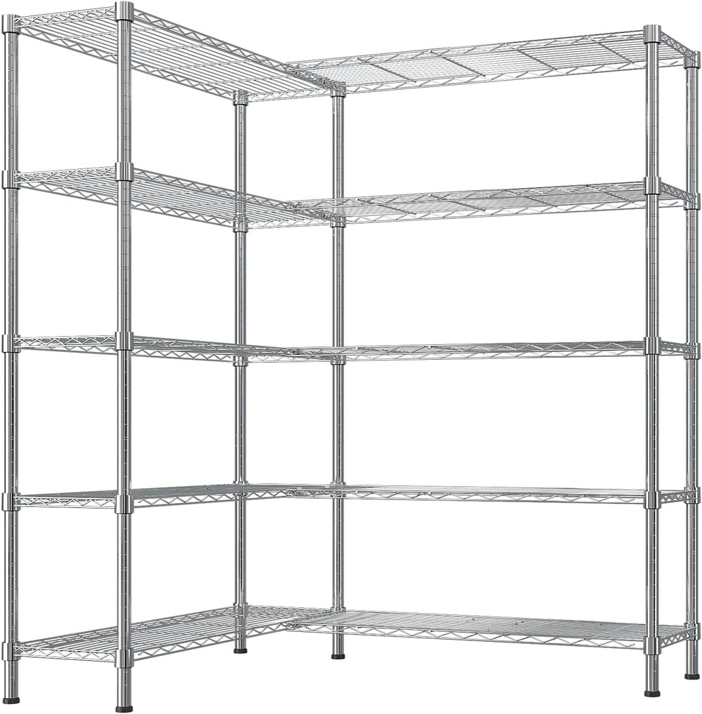 VINGLI 5 Tier Storage Shelves 1430LBS Heavy Duty Metal Shelving, Upgraded 58&...