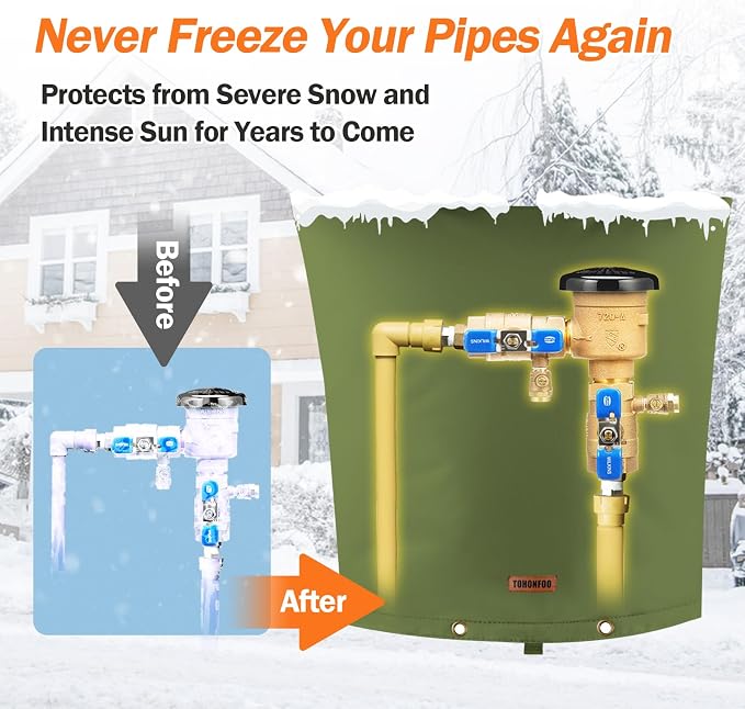 TOHONFOO Backflow Preventer Pipe Insulation Cover - Image 3
