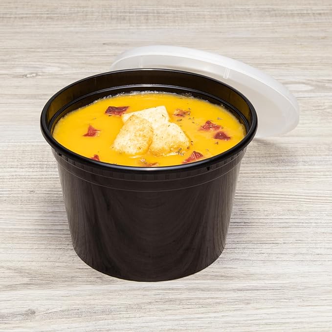 Karat [16oz - 240 ct Black PP Injection Molded Round Deli Containers - Image 3