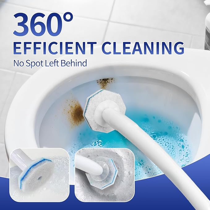 30Pcs Disposable Toilet Wand Refills Easy Cleaning Toilet Bowl Fiber Wand Heads - Image 4