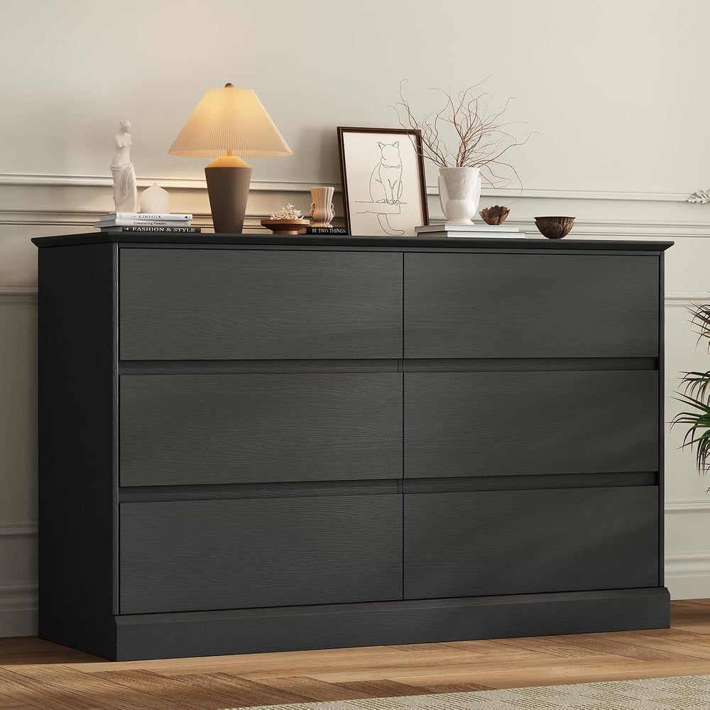 Dresser for Bedroom, 6 Drawer Dressers, Modern Wood Dresser, Wide Chest of Dr...