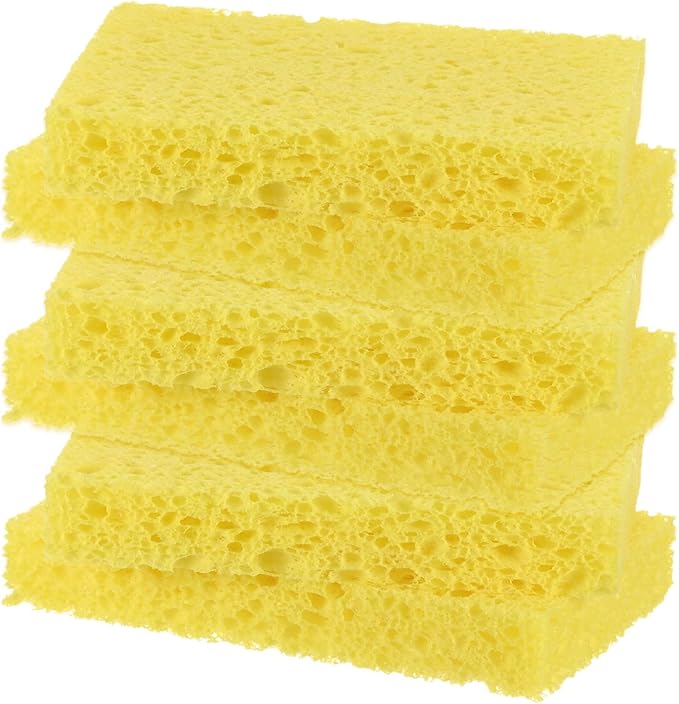 6-Pack Kitchen Sponges, Condense Eco Cellulose Non-Scratch Scrub Heavy Sponge by MMETERXITY