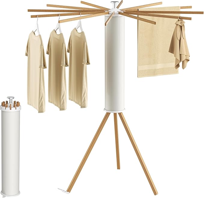 Tripod Clothes Drying Rack, Garment Rack Portable and Foldable Space Saving by SUNOUTLY