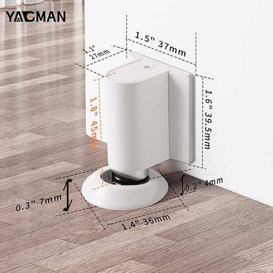 2 Pack Magnetic Door Stoppers Retractable Bottom of Door Holder No Drilling - Image 2