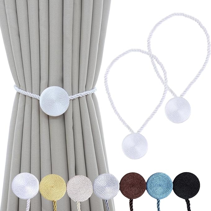 Magnetic Curtain Tiebacks - 12mm Magnetic Tie Backs by SLIFEOW