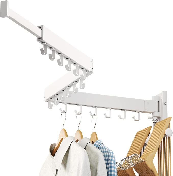 Drying Rack, Wall Mounted Clothes Rack, 220lbs Capacity by LIENAHU