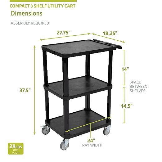 Pearington 3-Tier Compact Multi-Purpose Plastic Utility Cart - Image 2