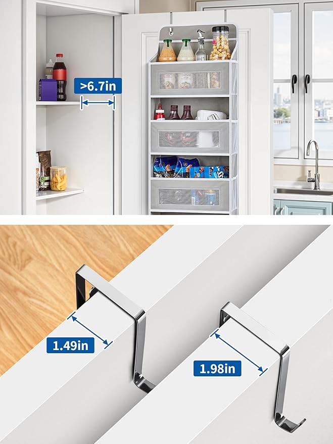 JARLINK Over The Door Organizer, 5 Shelf Door Hanging Organizer - Image 3