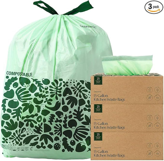 Cleanomic Compostable* 13 Gallon Trash Bags by Cleanomic