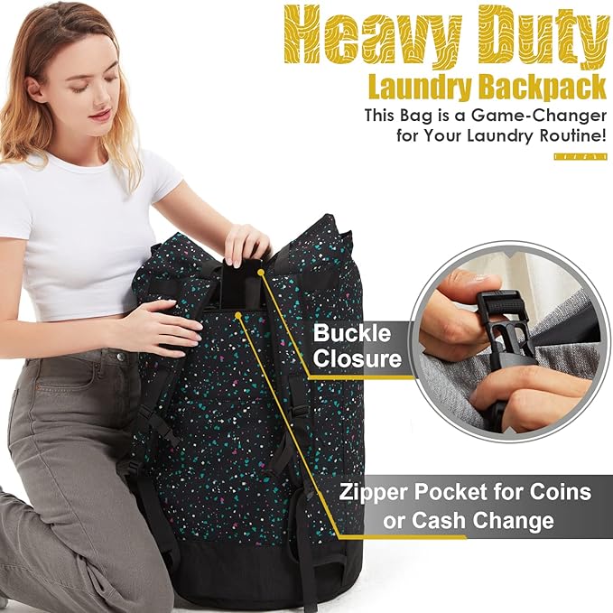 College Laundry Bag, 115L Extra Large Laundry Backpack - Image 5