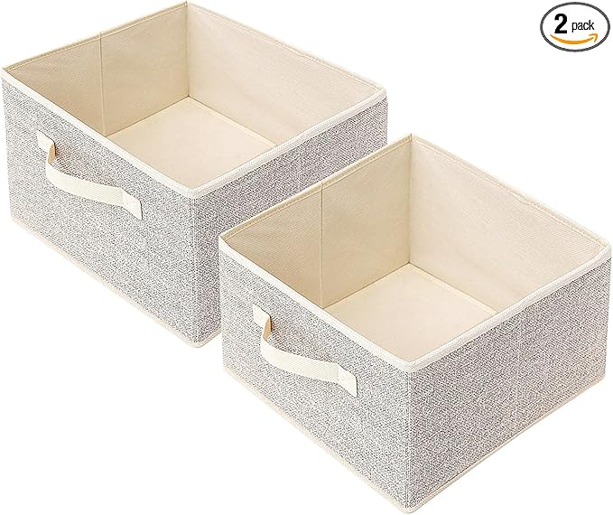 Storage Baskets, 11-Inch Woven Fabric Bins, Storage Cubes by EITMOW