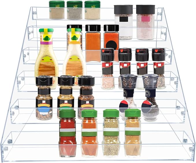 PMMASTO Tiered Spice Rack, Seasoning Organizer, Kitchen Organization and Storage by PMMASTO