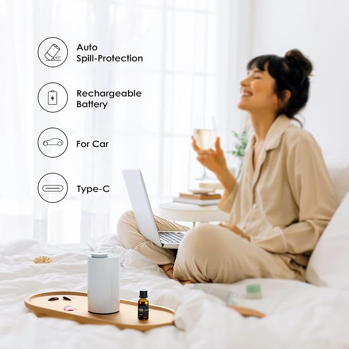Waterless Diffuser for Essential Oil, Battery Operated Nebulizer, 0.7 Fl.Oz./ - Image 4