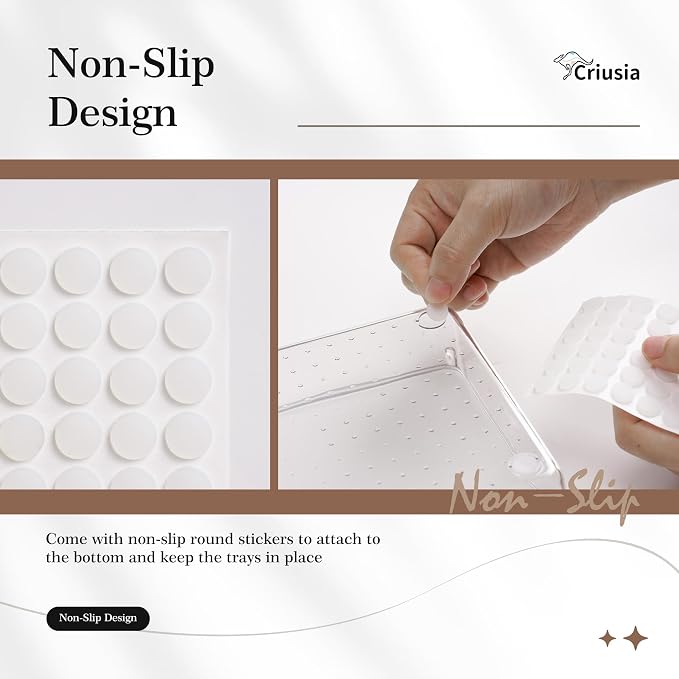 Criusia 11 PCS Clear Plastic Drawer Organizer Set - Image 7