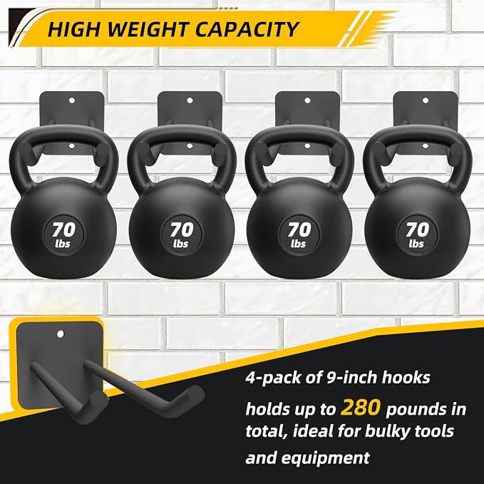 Garage Storage Hooks Heavy Duty Steel Tool Organizer Wall Mount Hangers Hooks - Image 3