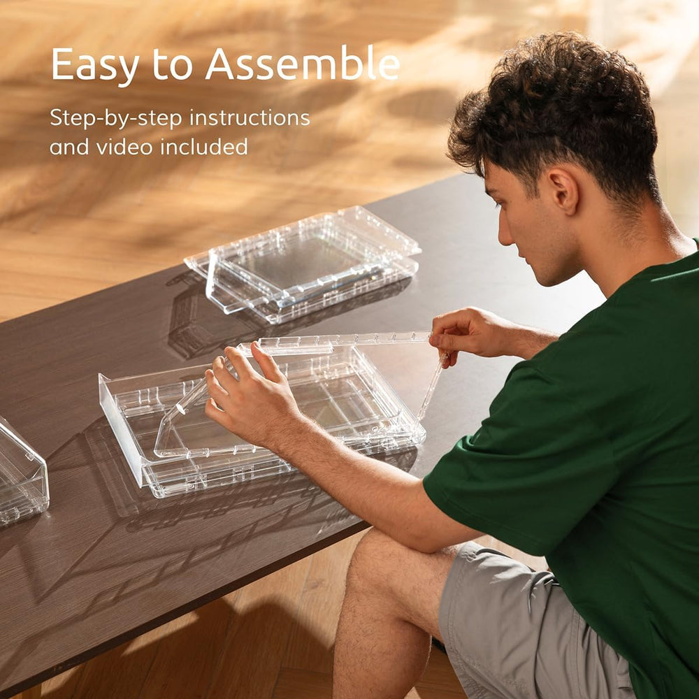 Ozueccr Cap Organizer Box – Stackable Clear Display Box with Sliding Drawer, ...