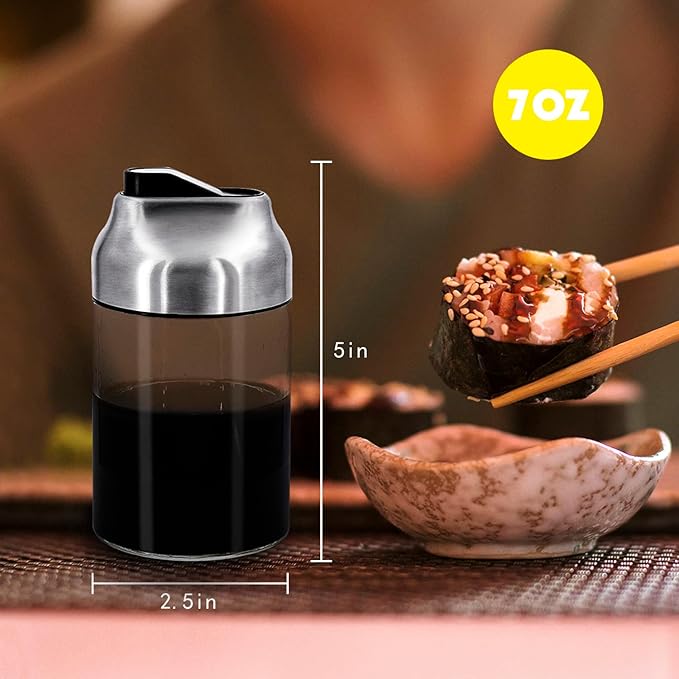 Aelga Soy Sauce Dispenser, 7oz Non-Drip Spout Oil and Vinegar Dispenser - Image 6
