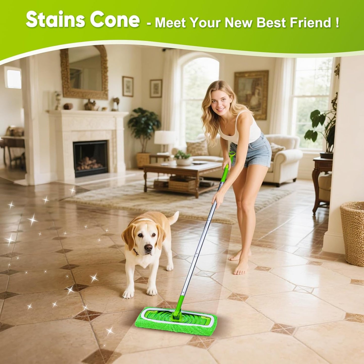18-Pack Reusable Mop Pads Compatible with Swiffer Sweeper Mop - 100% Coral Fleece Washable Refills - Microfiber Dry & Wet Sweeping Cloths for Multi-Surface/Hardwood Floor Cleaning