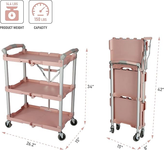 Olympia Tools 89-350 Pack-N-Roll Folding Collapsible Service Cart, 150LB - Image 3