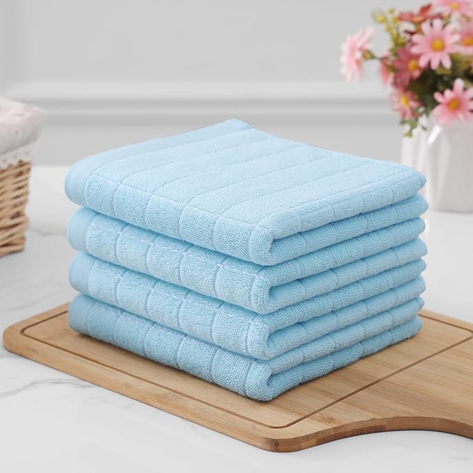 Homaxy 100% Cotton Terry Kitchen Towels, Checkered Designed, Soft and Super - Image 8