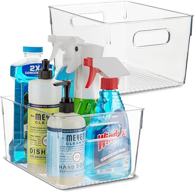 Plastic Food Storage 2 Pack Clear Container Bin by primebox