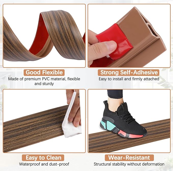 Vinyl Door Threshold Flooring Transition Strip Self Adhesive Carpet Edging Strip - Image 4