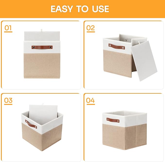 DULLEMELO 11 inch Cube Storage Bins, Fabric Storage Cubes - Image 5