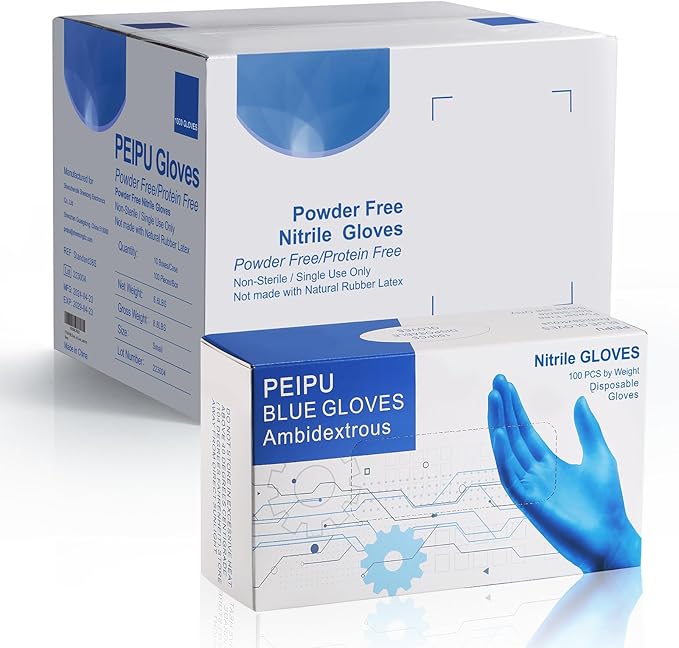 PEIPU Nitrile Disposable Gloves，Powder Free, Cleaning Service Gloves, Latex Free by PEIPU