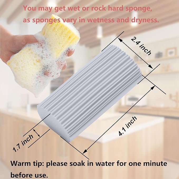 6 Pack Damp Clean Duster Sponge, Dusting Sponge Duster - Image 2