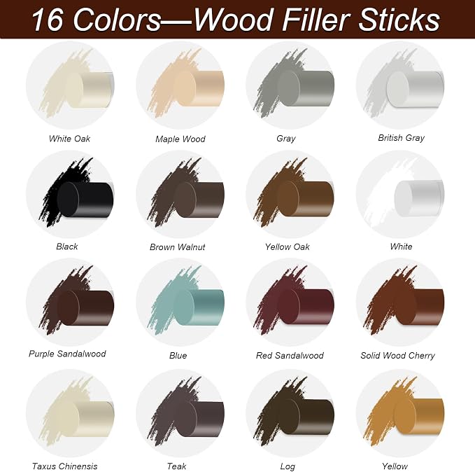 16+4P Wood Filler Sticks with 1P Box, 1P Knife, 1P Scraper and 1P Rag, Pletpet - Image 3