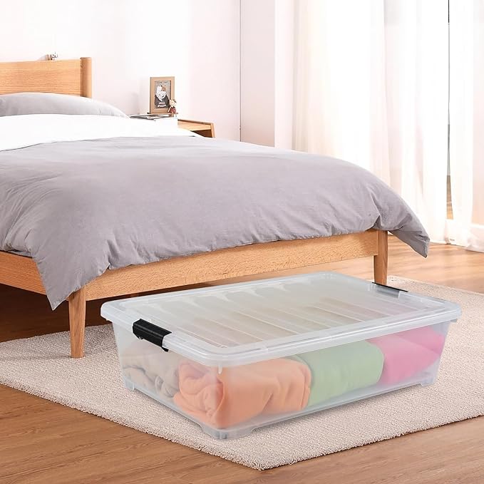 3-Pack 50 Quart Under the Bed Low Profile Storage Boxes, Large Under Bed - Image 5