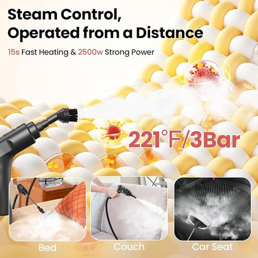 Handheld Steam Cleaner for Home, 2500W High Pressure Steam Cleaner for Car - Image 2