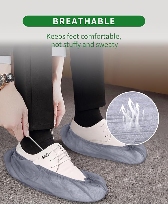 200Pcs Non-Woven Shoe Covers Disposable Non Slip - Image 4