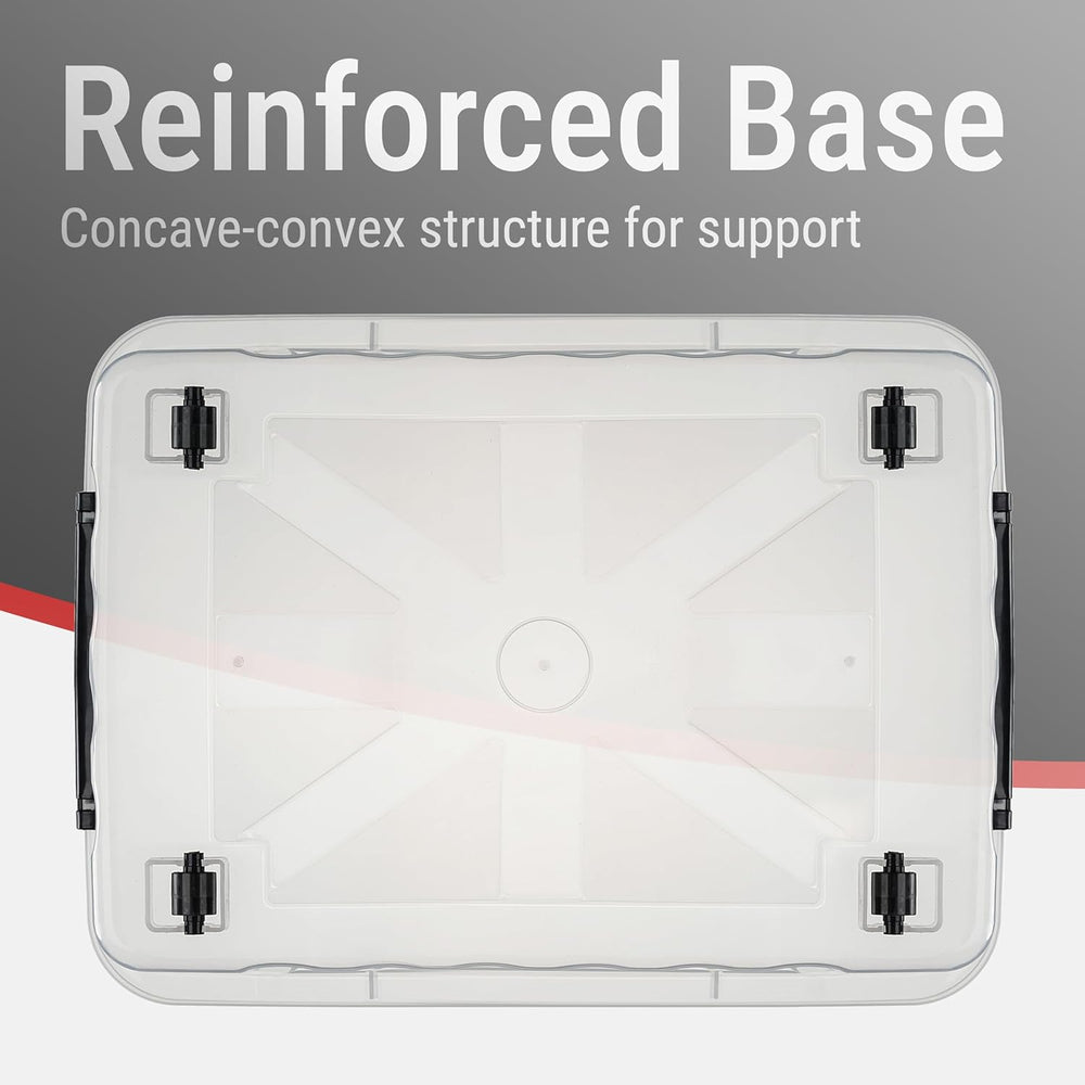 Cetomo Plastic Storage Bins, Lidded Storage Box with Wheels for Home Office D...